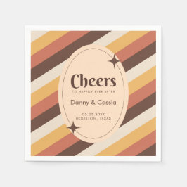 Retro Style Stripes Seventies Groovy 70er Hippie Serviette