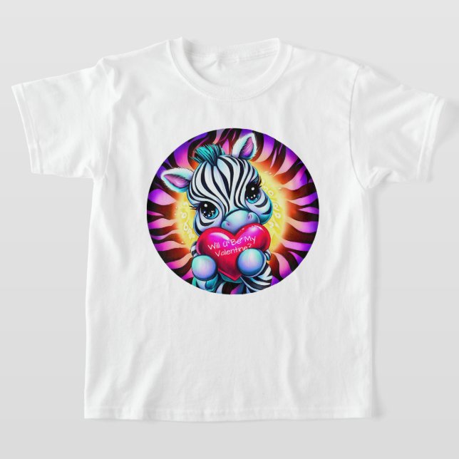 Retro Style Sweet Zebra Valentine T-Shirt (Ablage )