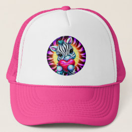 Retro Style Sweet Zebra Valentine Truckerkappe