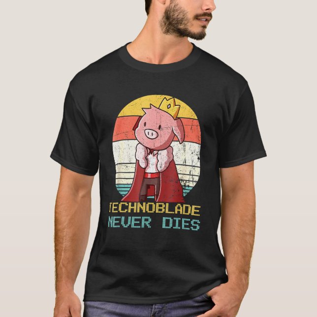 Retro Style Technoblade Merch Cosplay Technoblade T-Shirt (Vorderseite)
