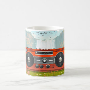 Retro-style tragbare Radiokassettenrekorder Kaffeetasse