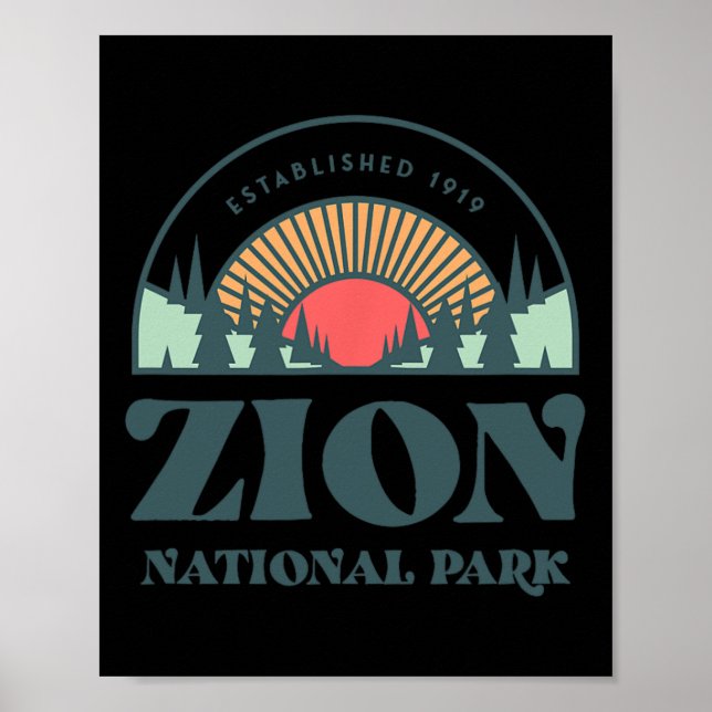Retro Style Utah Zion Nationalpark Poster (Vorne)