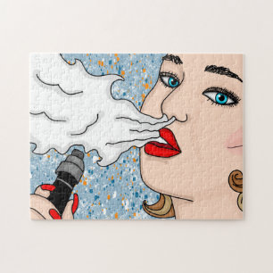Retro Style Vaping Lady Puzzle