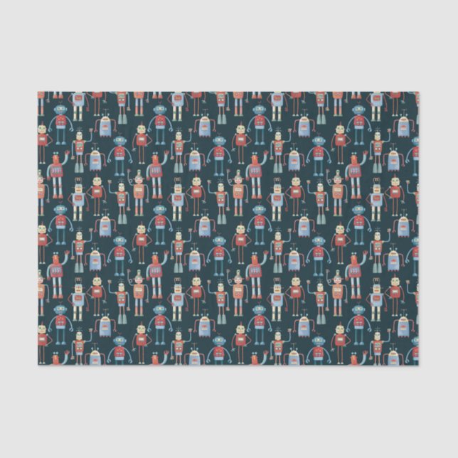 Retro Style Vintage Roboter der 50er Jahre Seidenpapier (Vorderseite)