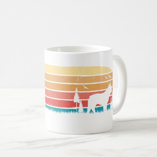 Retro Style Vintager French Bulldog Sunset Niedlic Kaffeetasse (VorderseiteRechts)