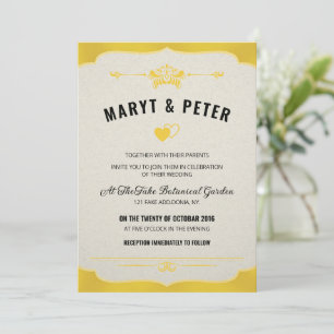 Retro Style Wedding Template Einladung