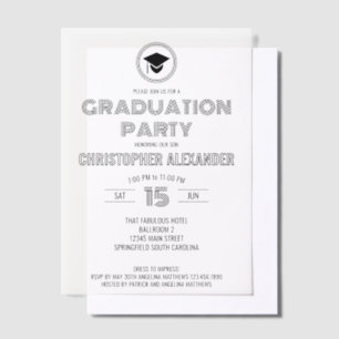 Retro Stylish Black Mixed Schriftartes Graduation 