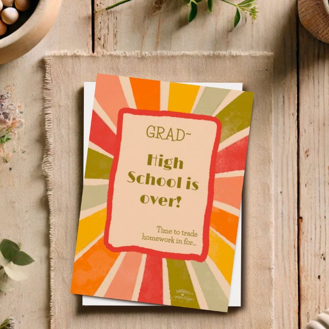 Retro Stylish Funny Grad Hausaufgaben Quote Card Karte (Von Creator hochgeladen)