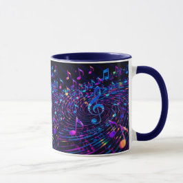 Retro Stylish Musical Notes Tasse