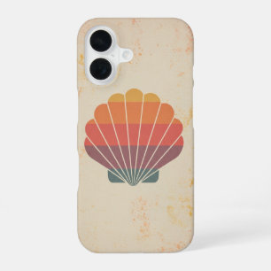Retro stylisierte Muschel iPhone 16 Hülle