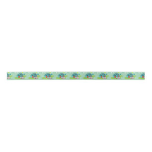 Retro Suburban House Ribbon Satinband