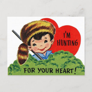 Retro-Suche für Ihr Herz Postkarte