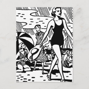 Retro Summer am Strand Postkarte