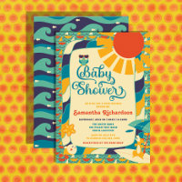 Retro Summer Beach Gender Neutral Baby Dusche