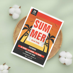 Retro Summer Beach Party Einladung