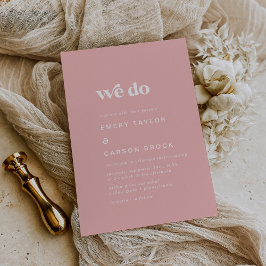 Retro Summer | Blush Pink machen wir Hochzeit Einladung