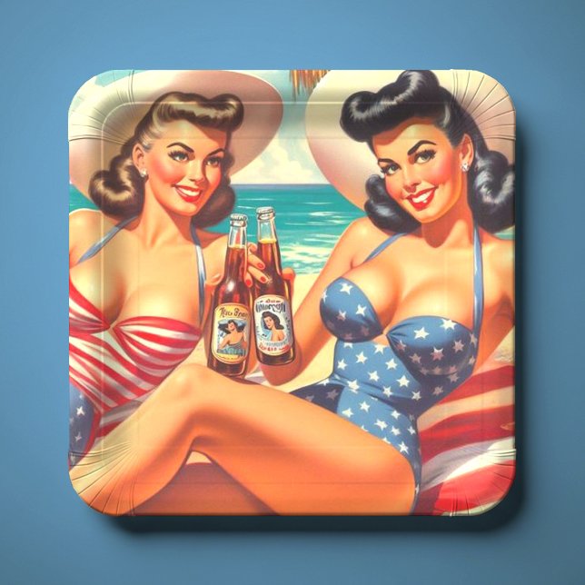 Retro Summer Buttone Pappteller (Von Creator hochgeladen)