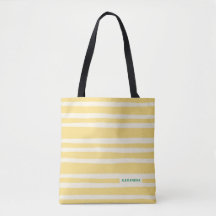 Retro Summer Chic Yellow Stripes Personalized