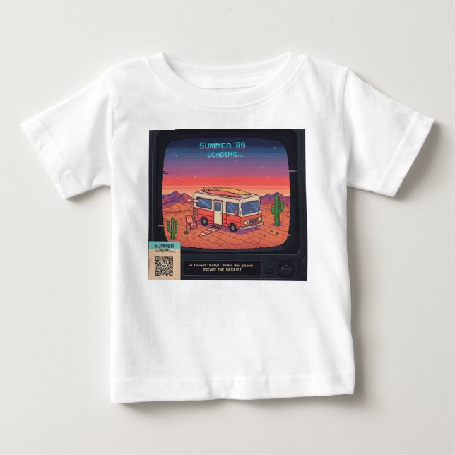 Retro Summer Error 404 T - Shirt | Glitch Art (Vorderseite)
