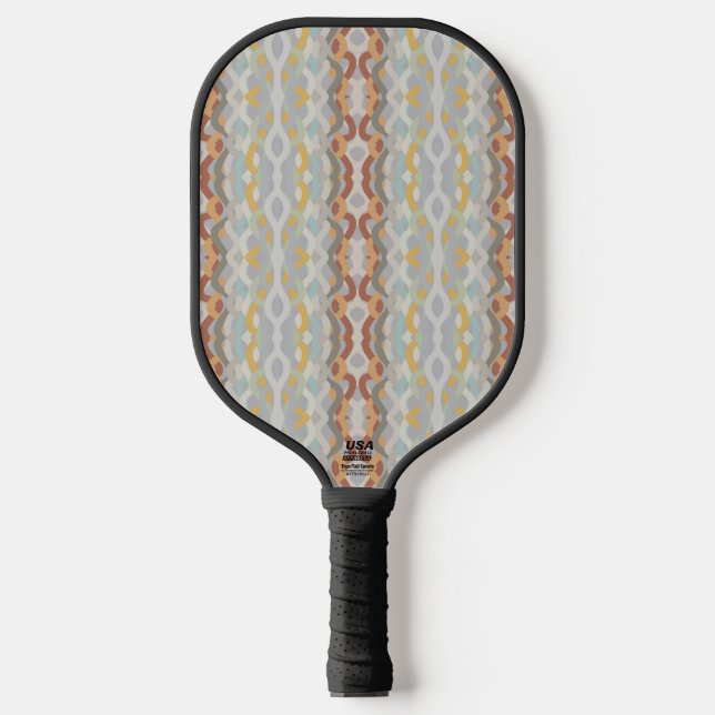 Retro Summer Geometric Color Block Pattern Design Pickleball Schläger (Vorderseite)