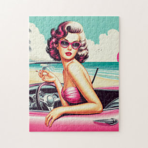 Retro Summer Girl Puzzle