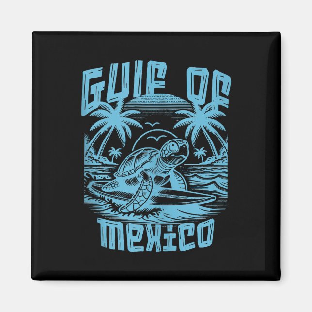 Retro Summer Golf von Mexiko Forever Turtle Beach  Magnet (Vorne)