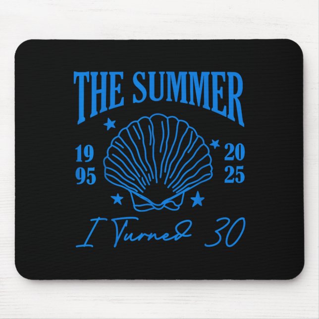 Retro Summer I Turn 30 Seashell Coastal Beach Summ Mousepad (Vorne)
