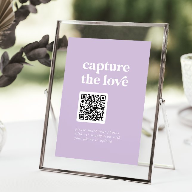 Retro Summer | Lavender Capture the Liebe Sign Tischnummer (Retro Summer | Lavender Capture the Love Sign Table Number)