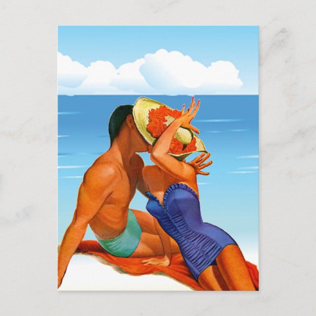Retro Summer Lovers Postkarte (Vorderseite)
