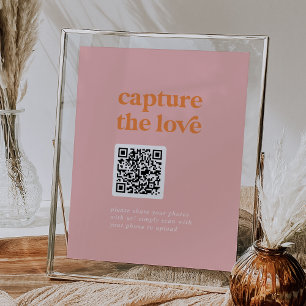 Retro Summer Pink Orange DIY Capture the Liebe Sig Poster