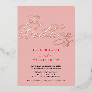Retro Summer Pink & Orange Wedding Folieneinladung