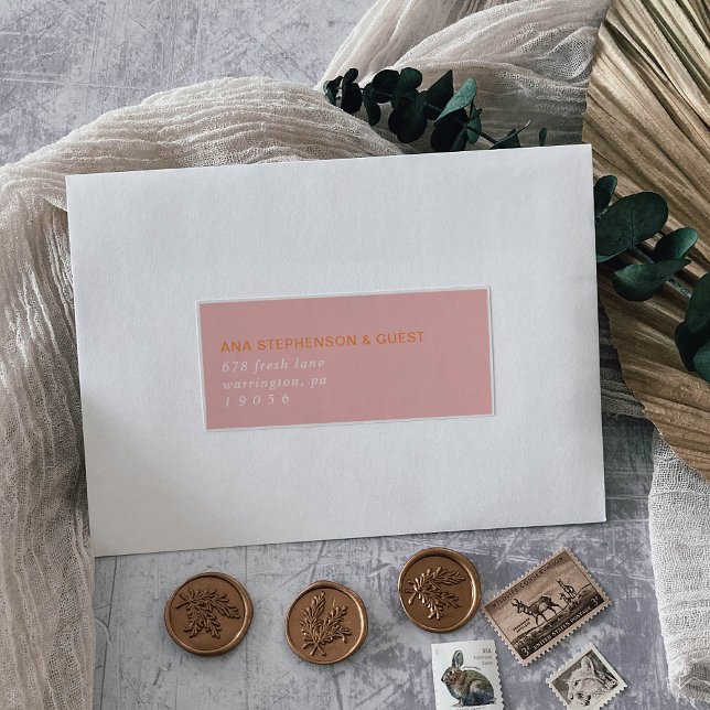 Retro Summer Pink und Orange Guest Address Labels (Von Creator hochgeladen)