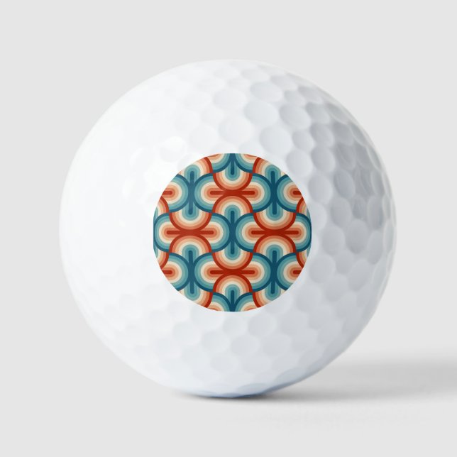 Retro Summer Rainbow Strips Muster Golfball (Vorderseite)