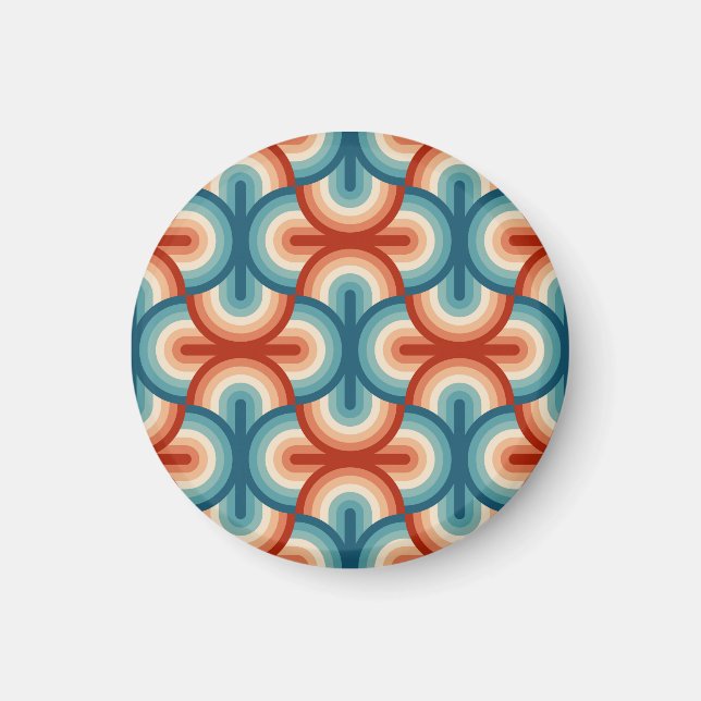 Retro Summer Rainbow Strips Muster Magnet (Vorne)