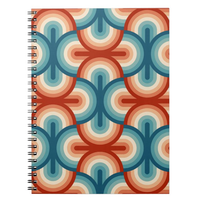 Retro Summer Rainbow Strips Muster Notizblock (Vorderseite)