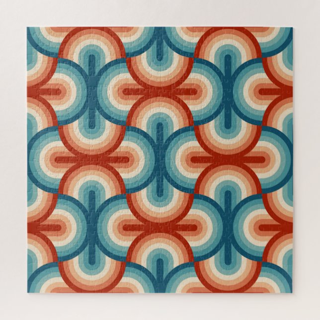 Retro Summer Rainbow Strips Muster Puzzle (Vertikal)