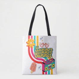 Retro Summer Rainbow Tote Bag