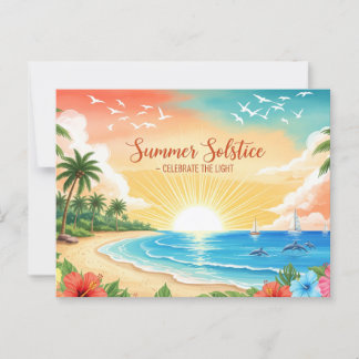 Retro Summer Solstice Postkarte