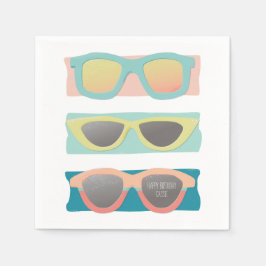 Retro Summer Sonnenbrille Trio Coral Serviette