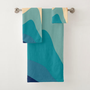 Retro Summer Swirl Wave #1 #minimal #decor #art Badhandtuch Set