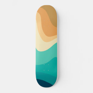 Retro Summer Swirl Wave #2 #minimum #decor Skateboard