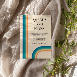 Retro Summer Vintag Einzigartiges Foto Hochzeit Einladung