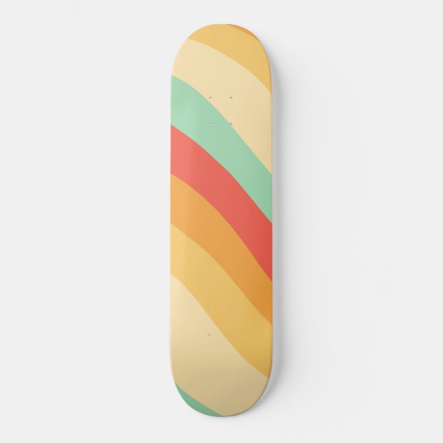 Retro Summer Wave #3 #minimum #decor #art Skateboard (Vorderseite)
