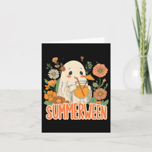 Retro Summerween Ghost Boho Bloral Sommer Hallowee Karte