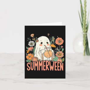 Retro Summerween Ghost Summer Halloween Karte