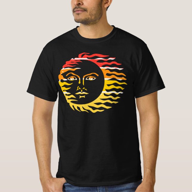Retro Sun Face Art T-Shirt (Vorderseite)