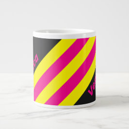 Retro Sun Glow Stripes with Name Jumbo-Tasse