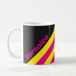 Retro Sun Glow Stripes with Name Kaffeetasse