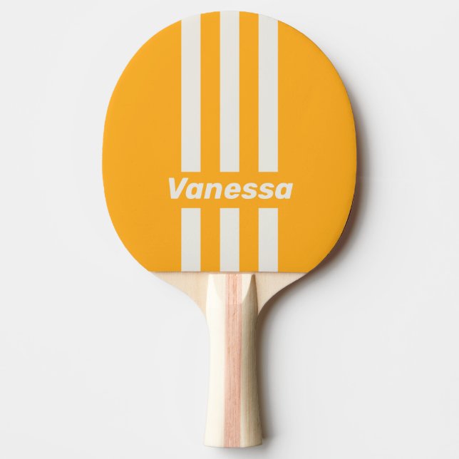 Retro Sun Kissed Three Pin Stripes with Name Tischtennis Schläger (Vorderseite)