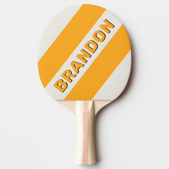 Retro Sun küsste drei fette Streifen mit Namen Tischtennis Schläger (Vorderseite)
